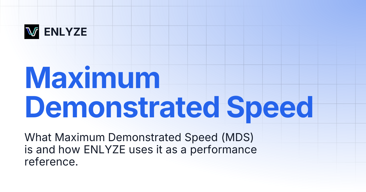 Maximum Demonstrated Speed | ENLYZE